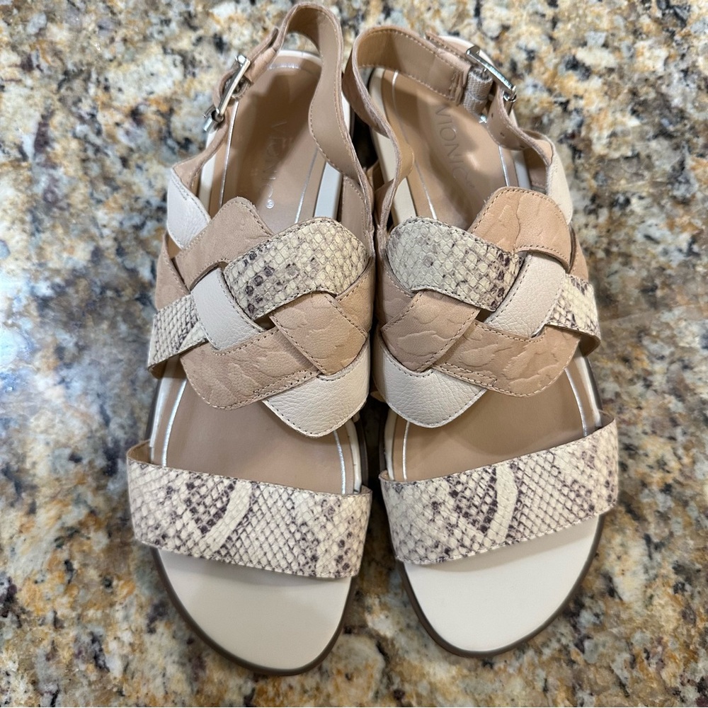 Vionic Kendra Snake Embossed Leather Sandals - Picture 6 of 7